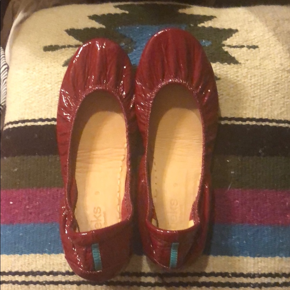 Ruby Red Tieks Size 9